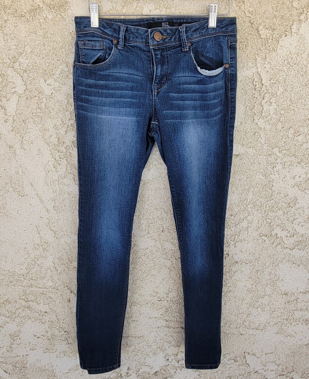 1822 Denim Womens Sz 4 Adrianna Skinny Designer Jeans Blue Slim Stretch Pants